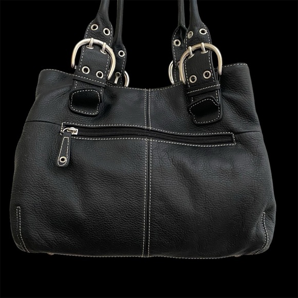 Tignanello Black Pebble Leather Satchel - Picture 5 of 9
